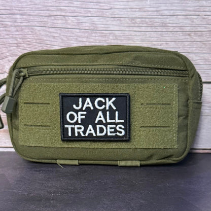Jack Of All Trades Funny Morale Patch, 2x3" | Made in USA | VELCRO® Brand Hook Backing - LoneStar Adhesive