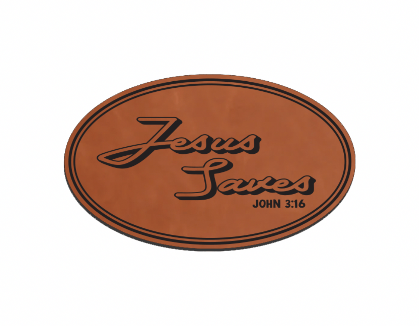 "Jesus Saves" Leatherette Patches - LoneStar Adhesive