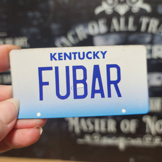 Kentucky FUBAR License Humor UV Printed Leatherette Hat Patch - MR01 - LoneStar Adhesive