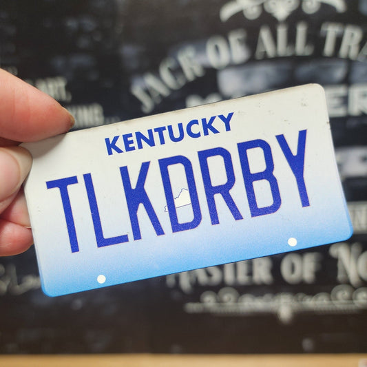 Kentucky License Plate Talk Derby UV Printed Leatherette Hat Patch - MR01 - LoneStar Adhesive
