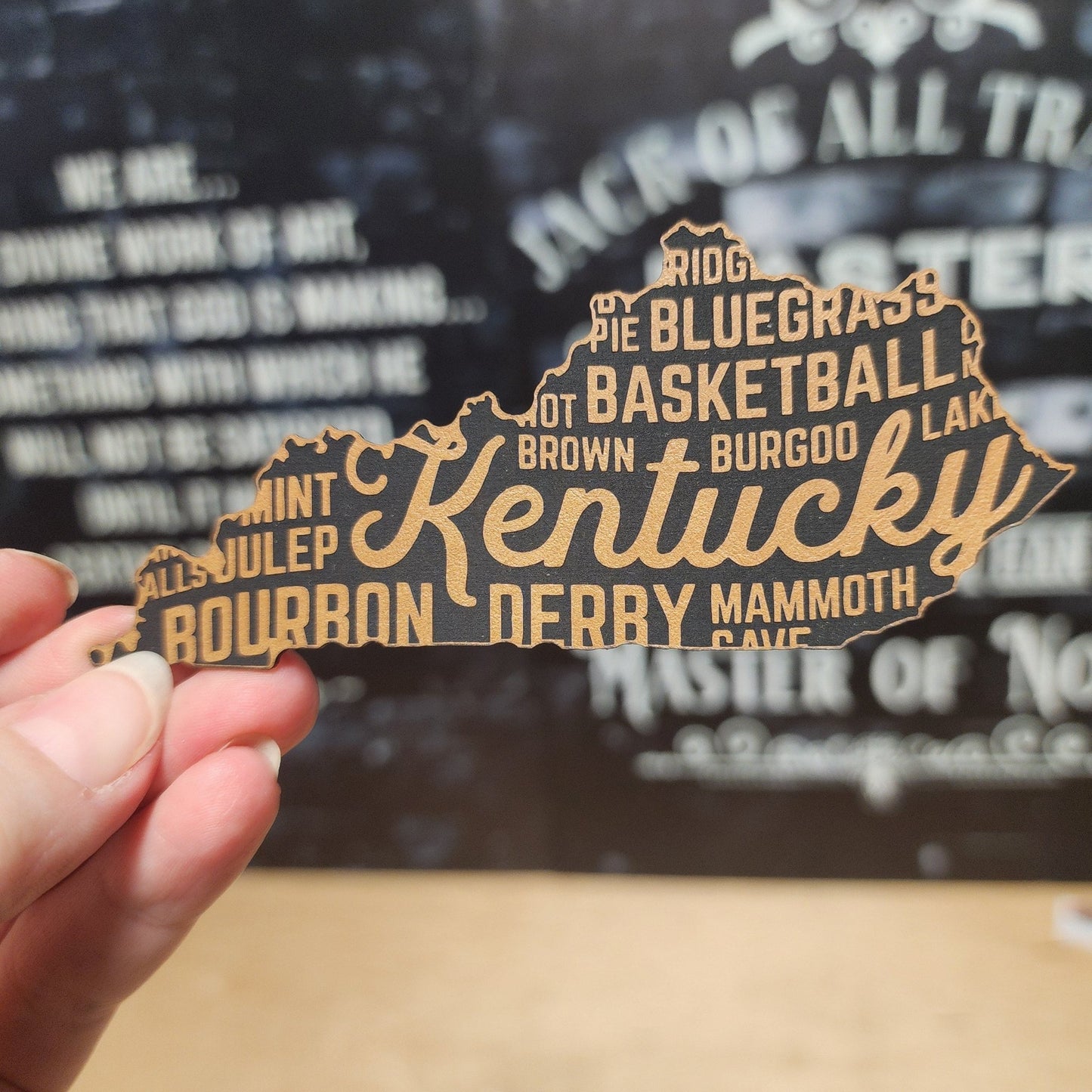 Kentucky Pride and Culture (Saddle Tan) Engraved Leatherette Hat Patch - MR01 - LoneStar Adhesive