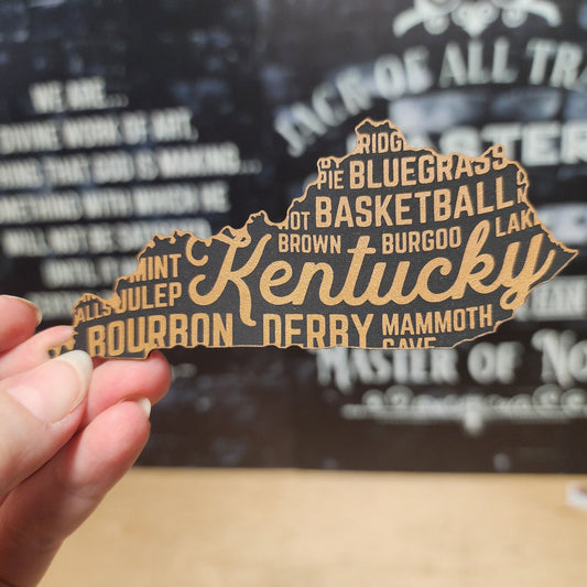 Kentucky Pride and Culture (Saddle Tan) Engraved Leatherette Hat Patch - MR01 - LoneStar Adhesive