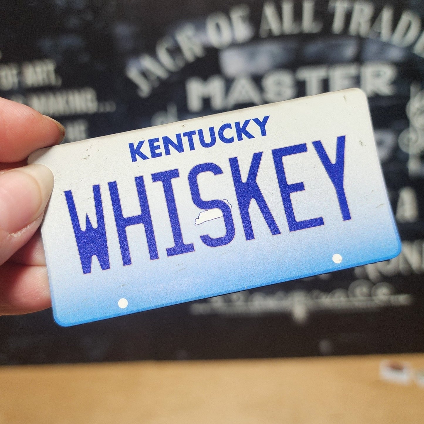 Kentucky Whiskey Plate UV Printed Leatherette Hat Patch - MR01 - LoneStar Adhesive
