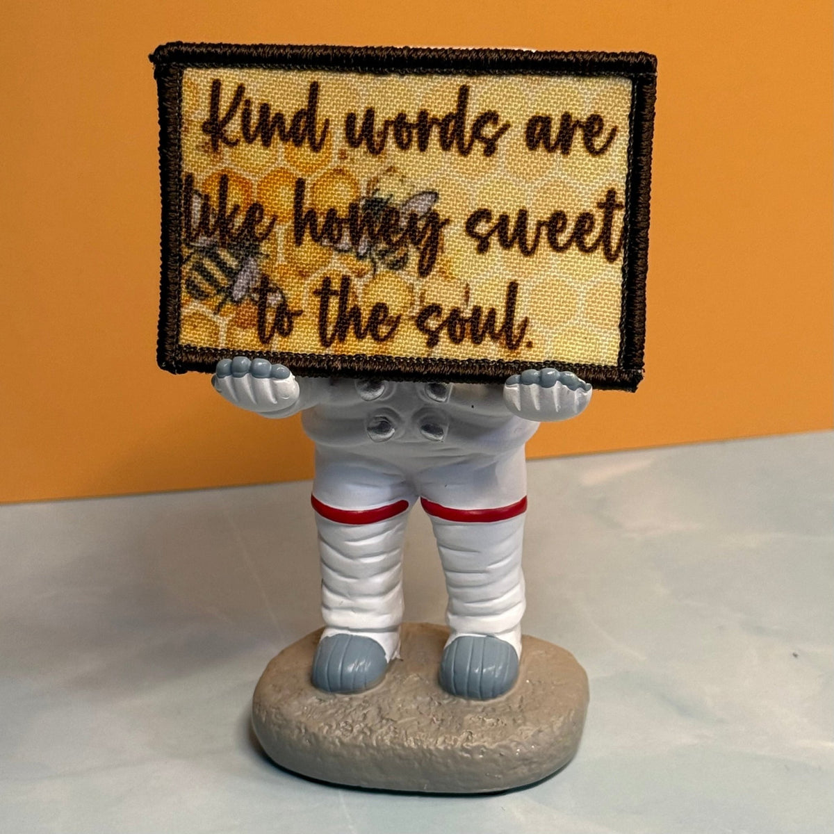Kind Words Are Honey Sweet Bee Printed Morale Patch, 2x3" | VELCRO® Brand Hook Backing - #LoneStar Adhesive#