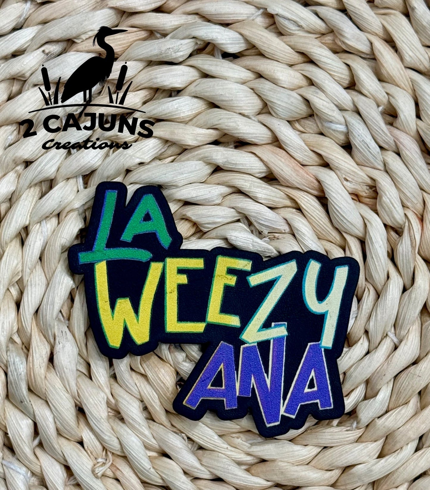 La Weezy Ana UV Printed Mardi Gras Hat Patch - LoneStar Adhesive