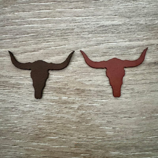 Leatherette Steerhead Iron-On Patch - #LoneStar Adhesive#