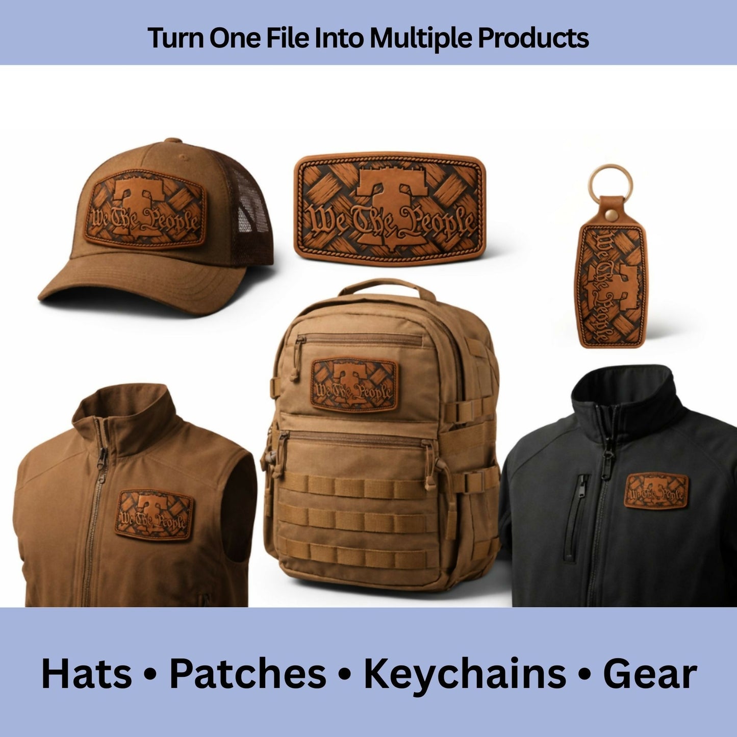 Liberty Bell We the People Patch SVG Bundle | Patch & Burn Style - LoneStar Adhesive