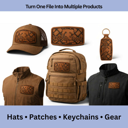 Liberty Bell We the People Patch SVG Bundle | Patch & Burn Style - LoneStar Adhesive