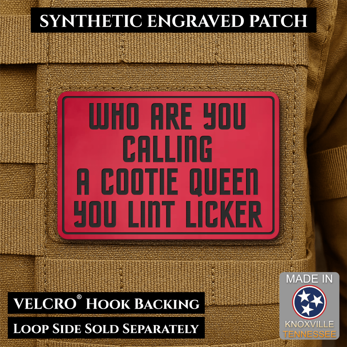 Lint Licker Funny Quote Morale Patch, 2x3" | Made in USA | VELCRO® Brand Hook Backing - #LoneStar Adhesive#