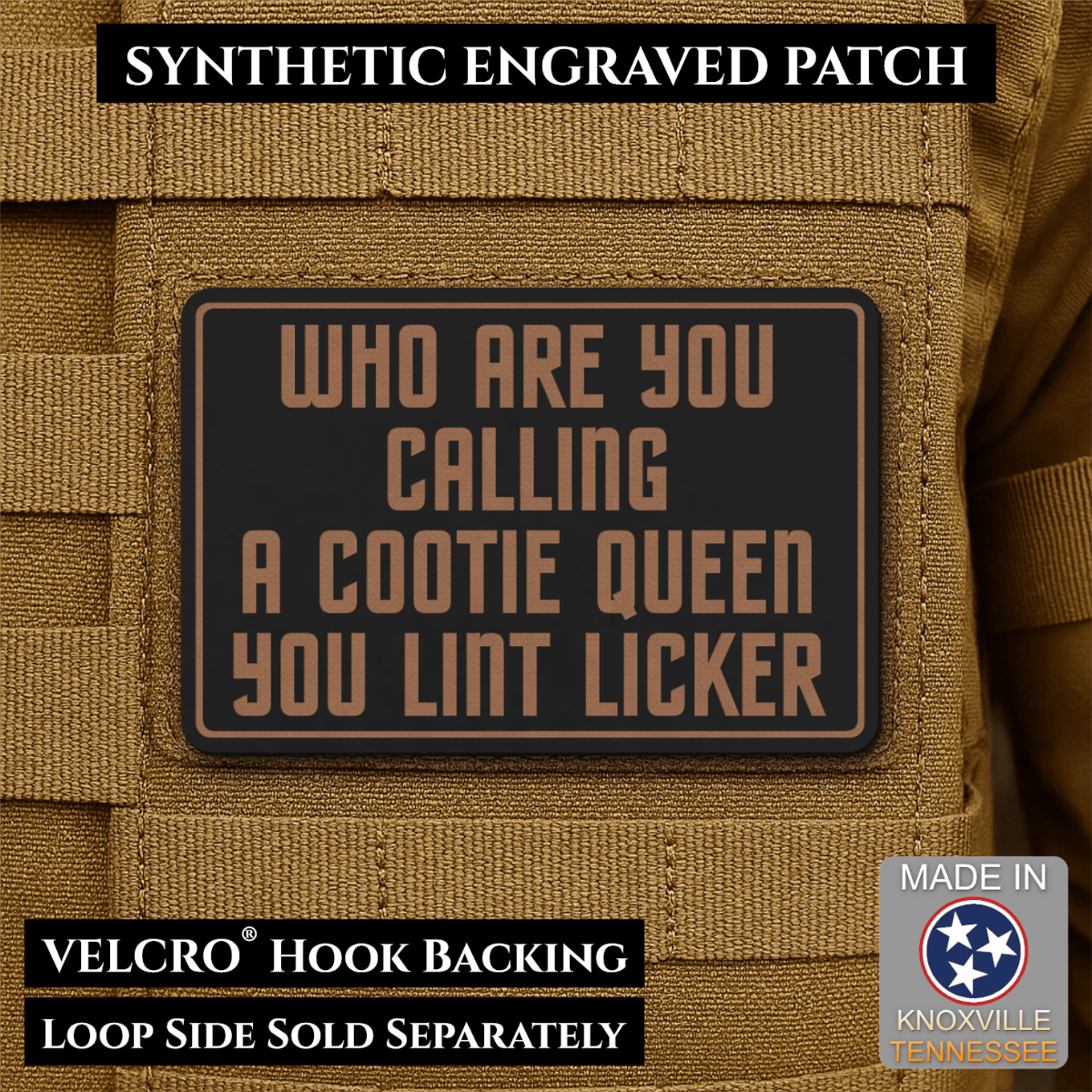 Lint Licker Funny Quote Morale Patch, 2x3" | Made in USA | VELCRO® Brand Hook Backing - #LoneStar Adhesive#