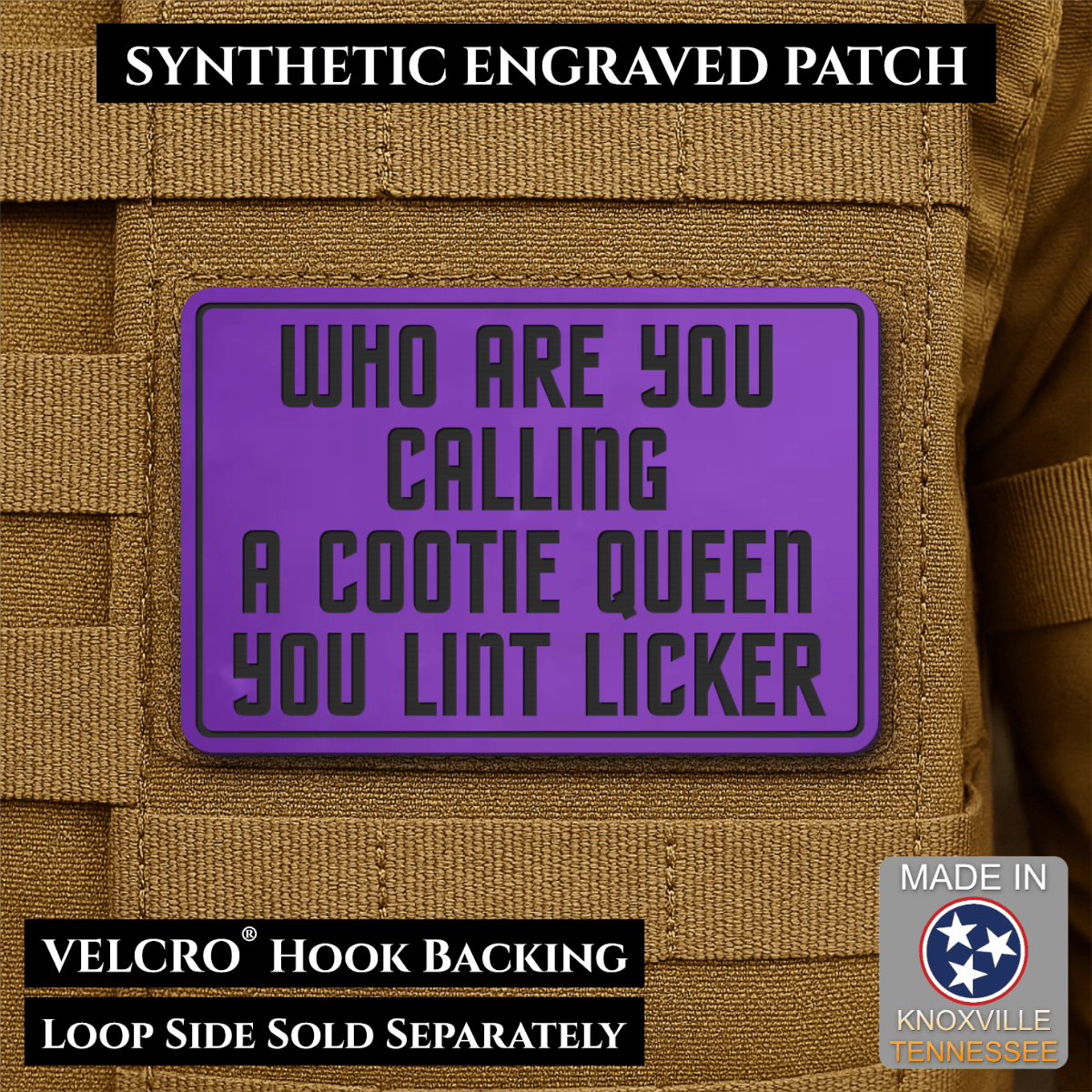 Lint Licker Funny Quote Morale Patch, 2x3" | Made in USA | VELCRO® Brand Hook Backing - #LoneStar Adhesive#