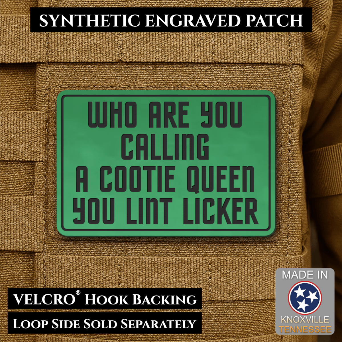Lint Licker Funny Quote Morale Patch, 2x3" | Made in USA | VELCRO® Brand Hook Backing - #LoneStar Adhesive#