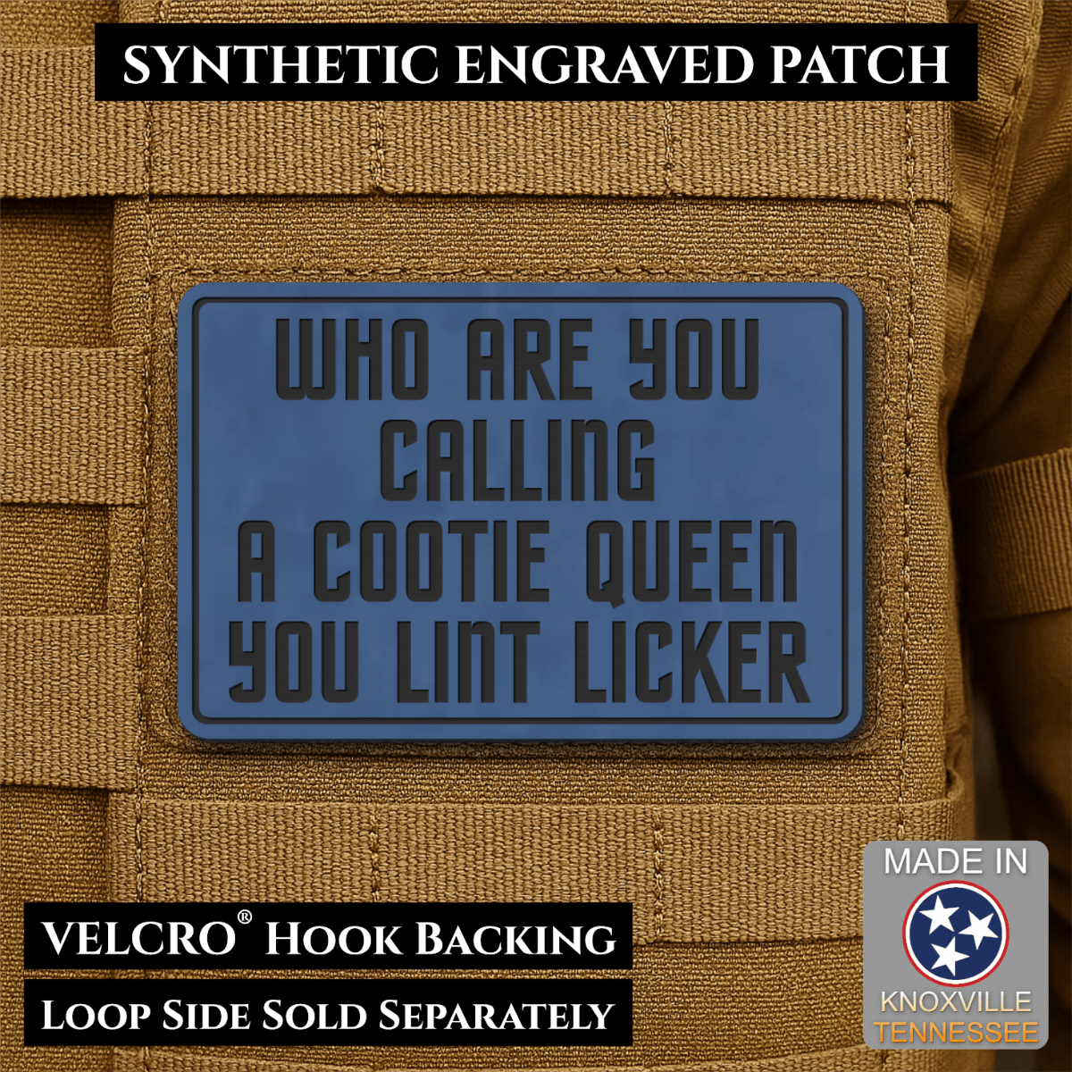 Lint Licker Funny Quote Morale Patch, 2x3" | Made in USA | VELCRO® Brand Hook Backing - #LoneStar Adhesive#