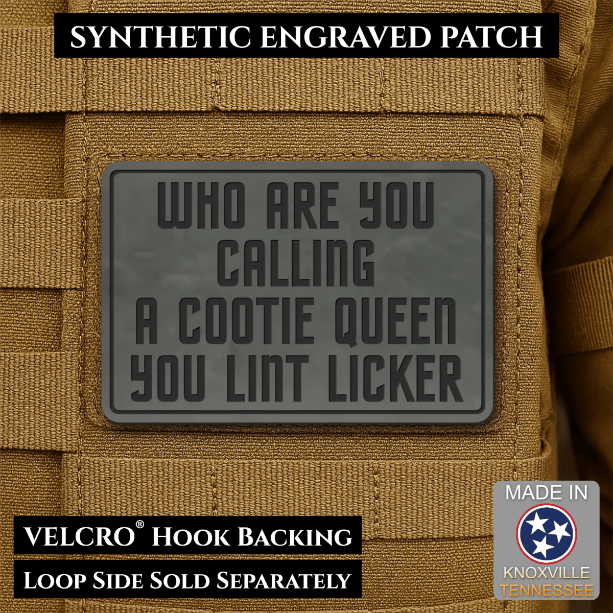 Lint Licker Funny Quote Morale Patch, 2x3" | Made in USA | VELCRO® Brand Hook Backing - #LoneStar Adhesive#