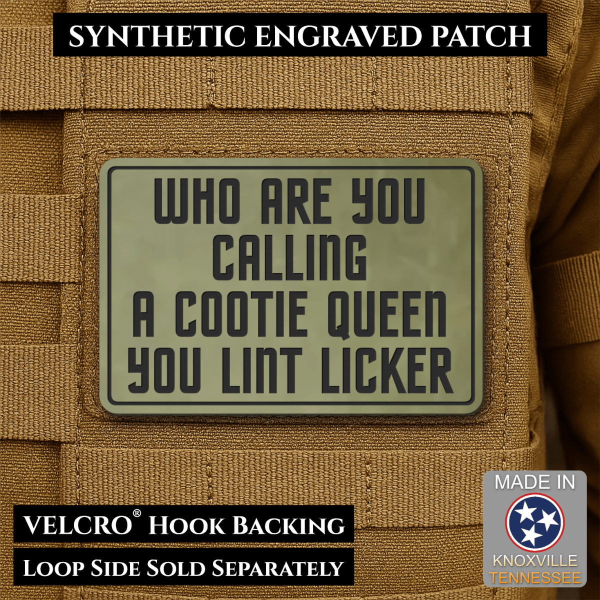 Lint Licker Funny Quote Morale Patch, 2x3" | Made in USA | VELCRO® Brand Hook Backing - #LoneStar Adhesive#