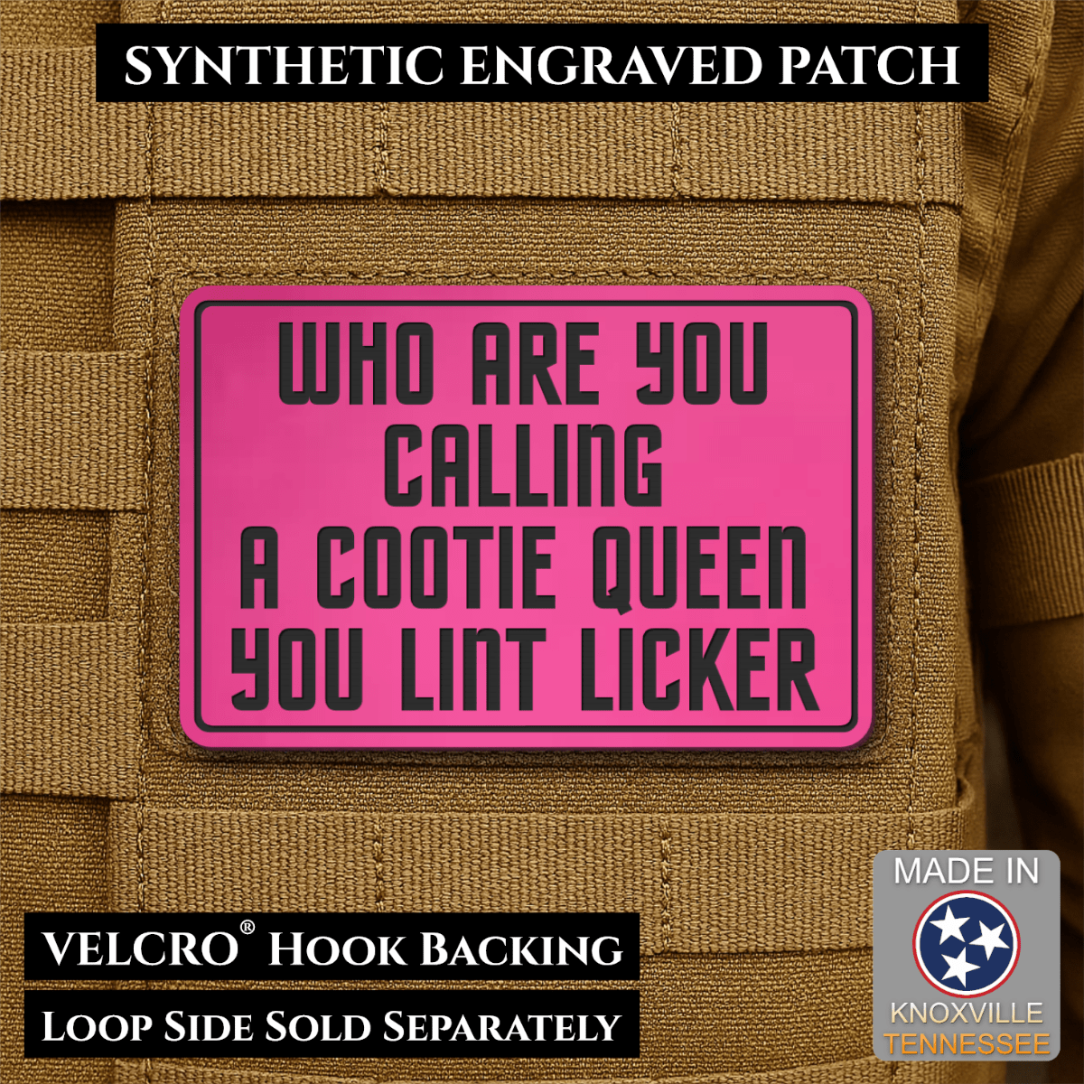 Lint Licker Funny Quote Morale Patch, 2x3" | Made in USA | VELCRO® Brand Hook Backing - #LoneStar Adhesive#