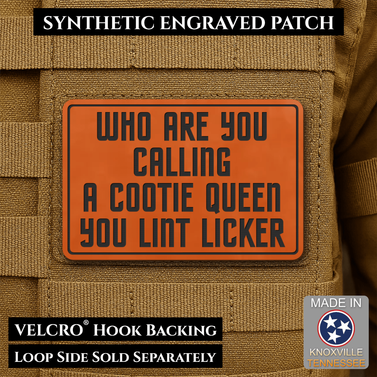 Lint Licker Funny Quote Morale Patch, 2x3" | Made in USA | VELCRO® Brand Hook Backing - #LoneStar Adhesive#
