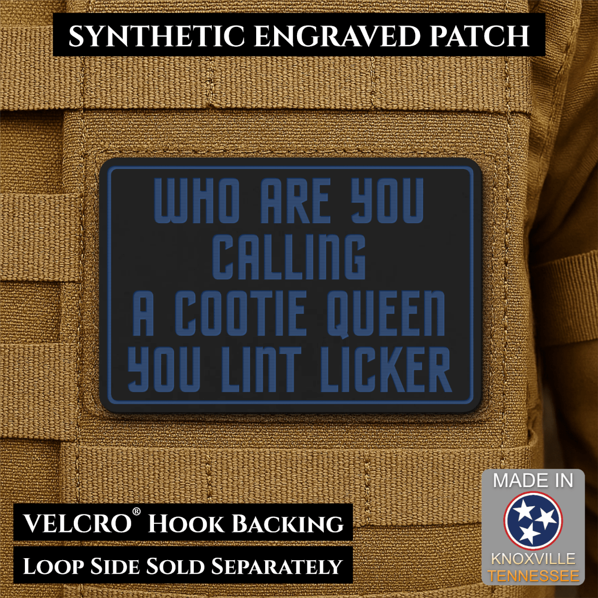 Lint Licker Funny Quote Morale Patch, 2x3" | Made in USA | VELCRO® Brand Hook Backing - #LoneStar Adhesive#