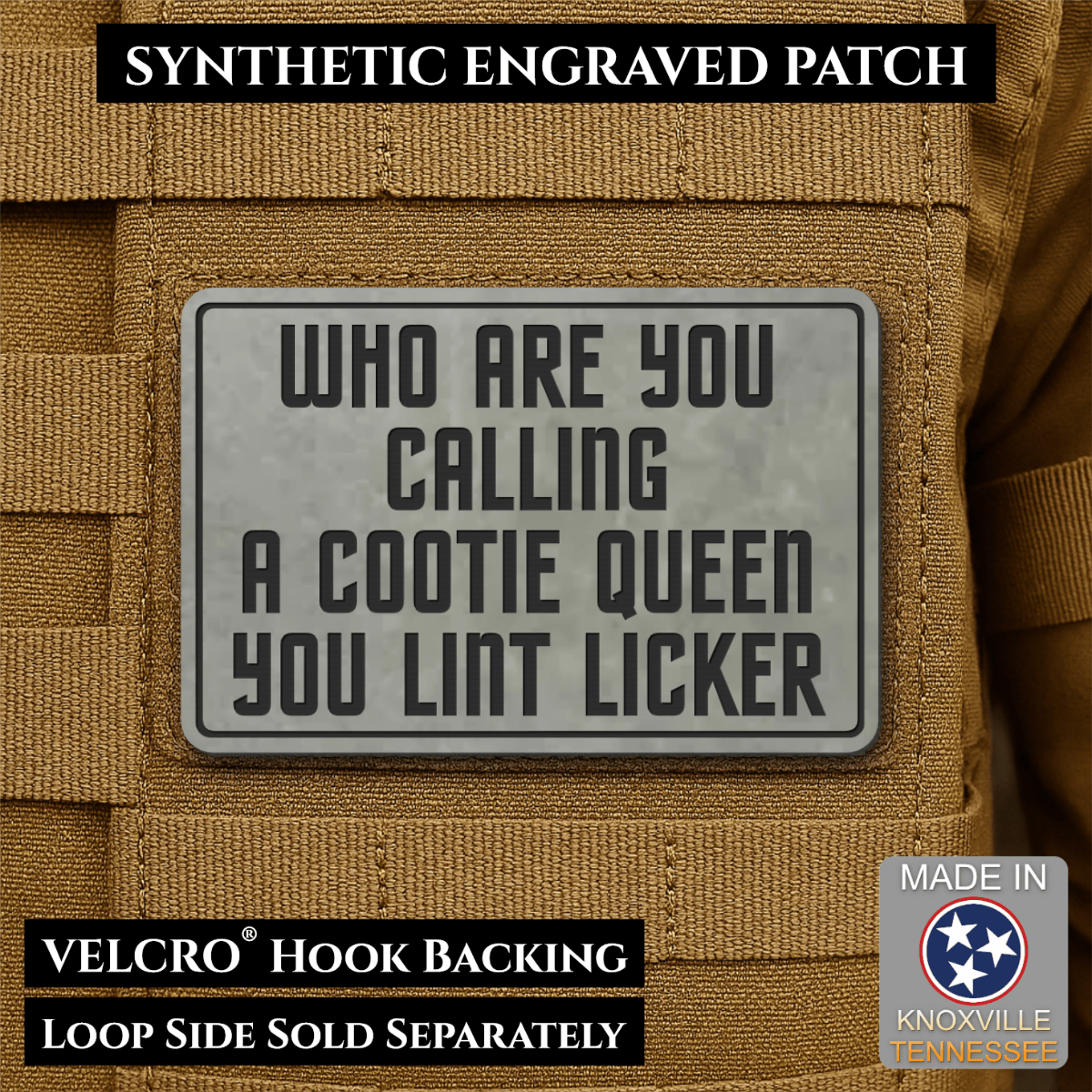 Lint Licker Funny Quote Morale Patch, 2x3" | Made in USA | VELCRO® Brand Hook Backing - #LoneStar Adhesive#