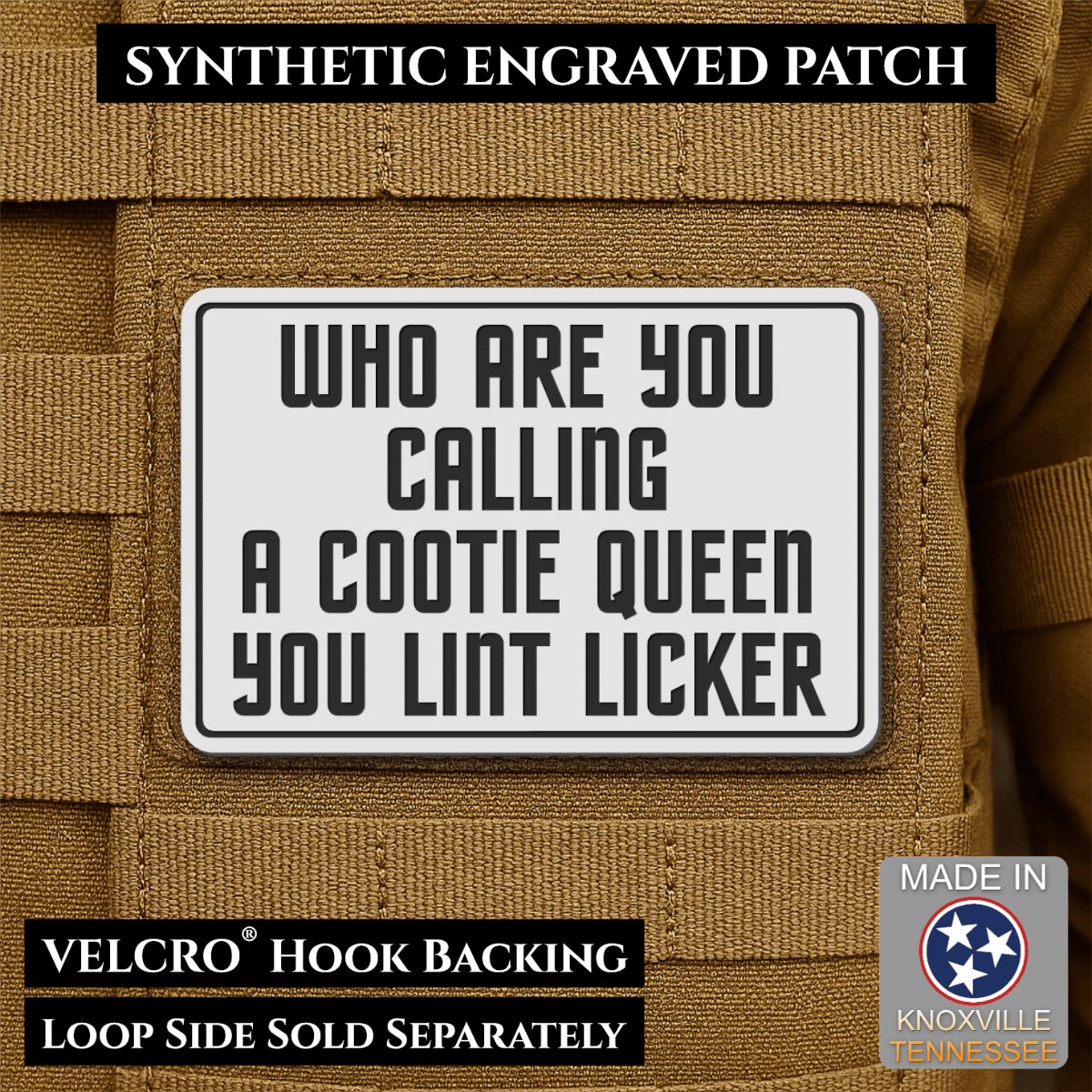 Lint Licker Funny Quote Morale Patch, 2x3" | Made in USA | VELCRO® Brand Hook Backing - #LoneStar Adhesive#