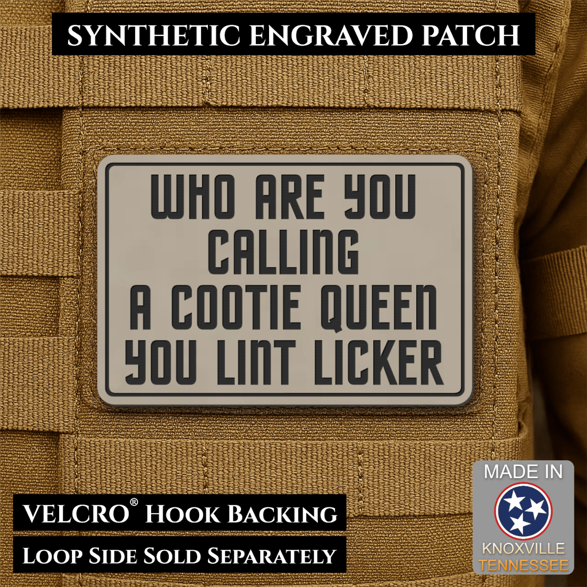 Lint Licker Funny Quote Morale Patch, 2x3" | Made in USA | VELCRO® Brand Hook Backing - #LoneStar Adhesive#