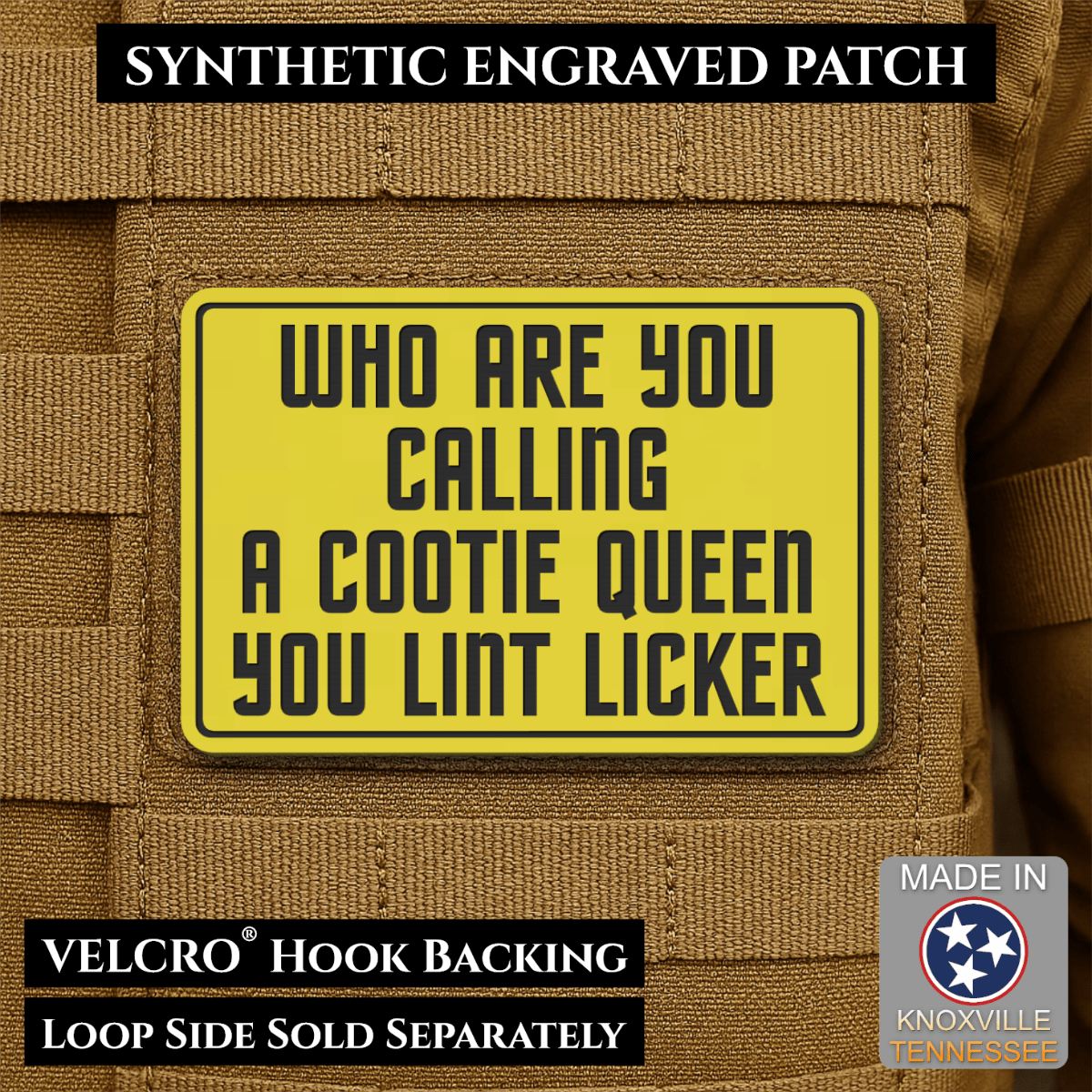 Lint Licker Funny Quote Morale Patch, 2x3" | Made in USA | VELCRO® Brand Hook Backing - #LoneStar Adhesive#