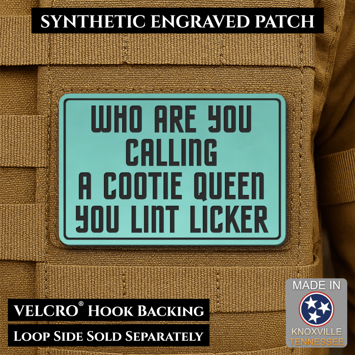 Lint Licker Funny Quote Morale Patch, 2x3" | Made in USA | VELCRO® Brand Hook Backing - #LoneStar Adhesive#