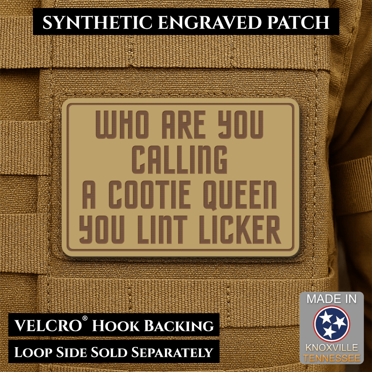 Lint Licker Funny Quote Morale Patch, 2x3" | Made in USA | VELCRO® Brand Hook Backing - #LoneStar Adhesive#