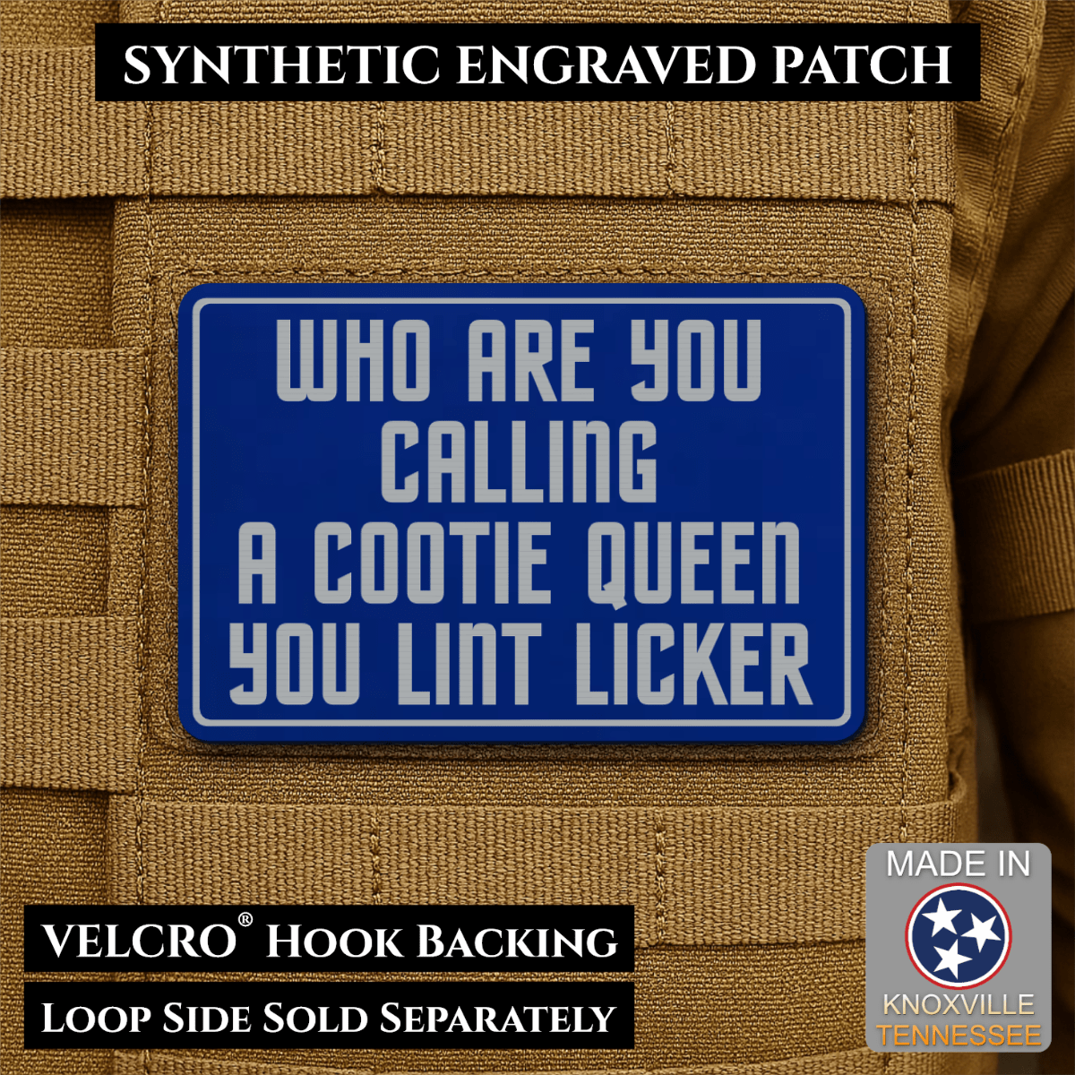 Lint Licker Funny Quote Morale Patch, 2x3" | Made in USA | VELCRO® Brand Hook Backing - #LoneStar Adhesive#