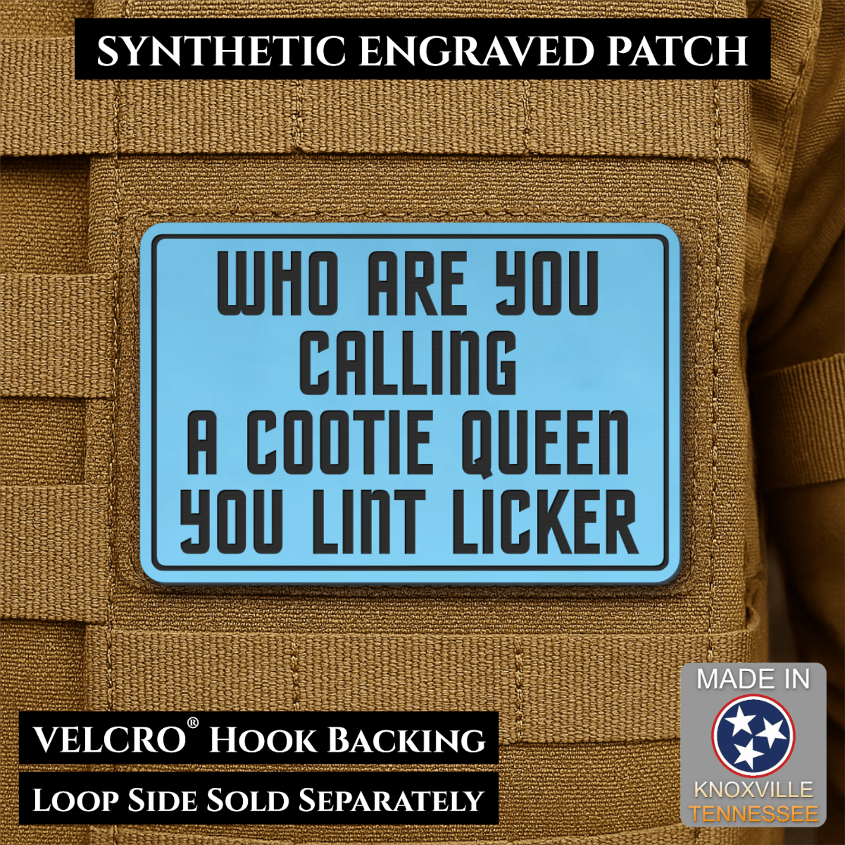Lint Licker Funny Quote Morale Patch, 2x3" | Made in USA | VELCRO® Brand Hook Backing - #LoneStar Adhesive#
