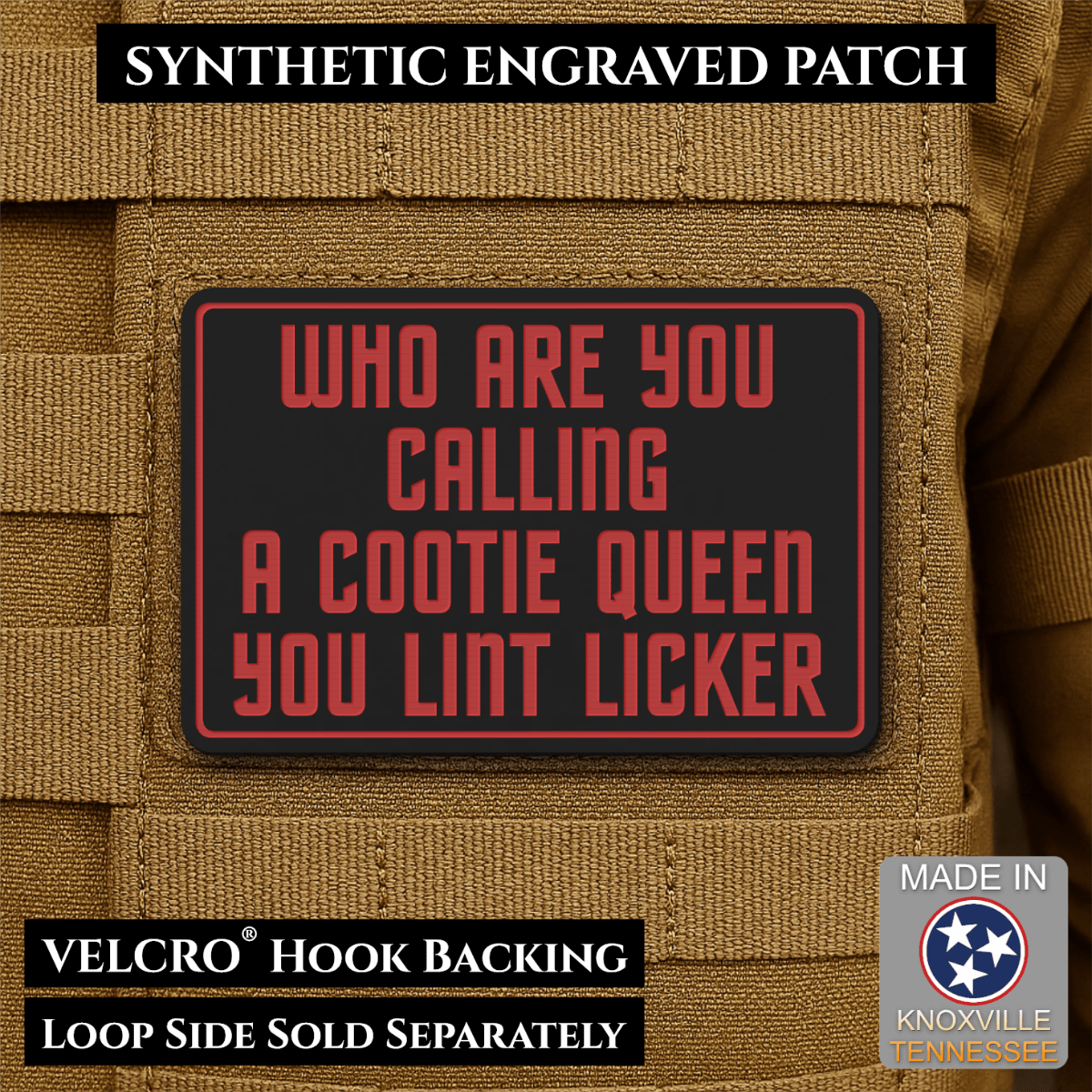 Lint Licker Funny Quote Morale Patch, 2x3" | Made in USA | VELCRO® Brand Hook Backing - #LoneStar Adhesive#