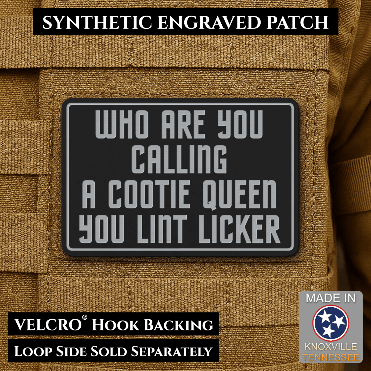 Lint Licker Funny Quote Morale Patch, 2x3" | Made in USA | VELCRO® Brand Hook Backing - #LoneStar Adhesive#