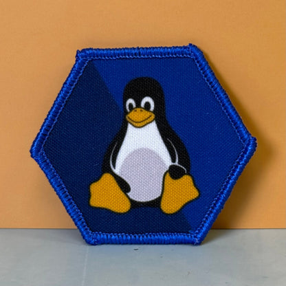 Linux Tux Penguin Morale Patch, 3x3" | Made in USA | VELCRO® Brand Hook Backing - #LoneStar Adhesive#