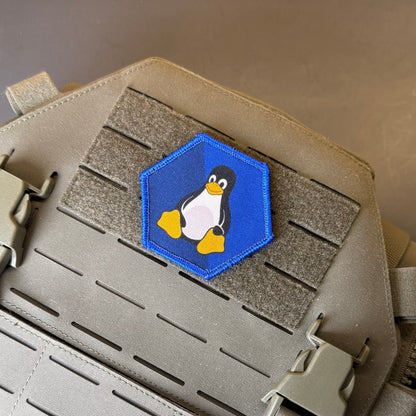 Linux Tux Penguin Morale Patch, 3x3" | Made in USA | VELCRO® Brand Hook Backing - #LoneStar Adhesive#