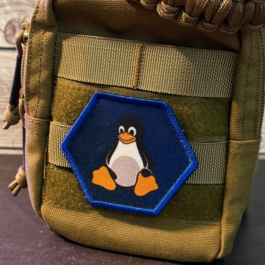 Linux Tux Penguin Morale Patch | Made in USA | VELCRO® Brand Hook Backing - LoneStar Adhesive