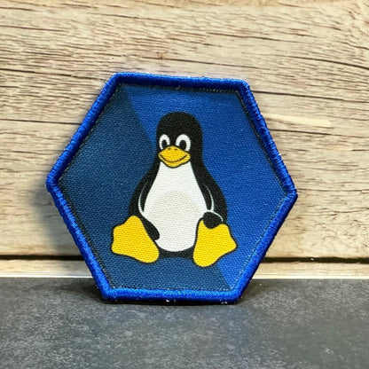 Linux Tux Penguin Morale Patch | Made in USA | VELCRO® Brand Hook Backing - LoneStar Adhesive