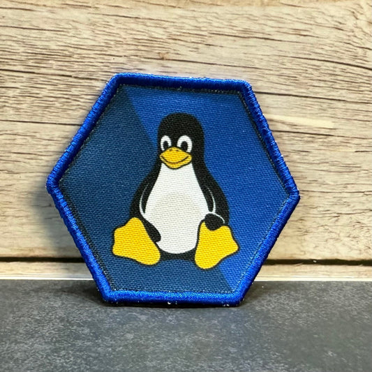 Linux Tux Penguin Morale Patch | Made in USA | VELCRO® Brand Hook Backing - LoneStar Adhesive