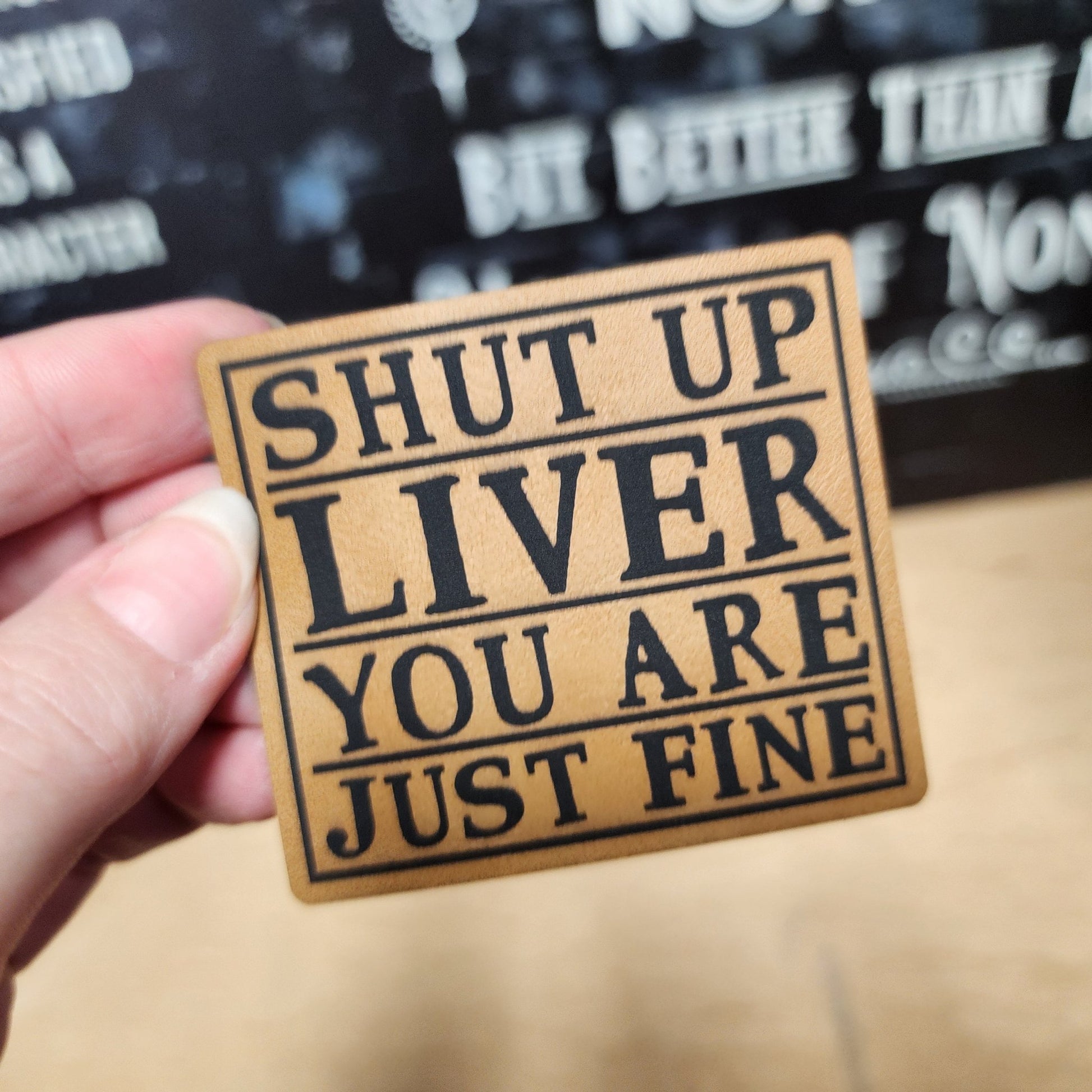 Liver Health (Saddle Tan) Engraved Leatherette Hat Patch - MR01 - LoneStar Adhesive