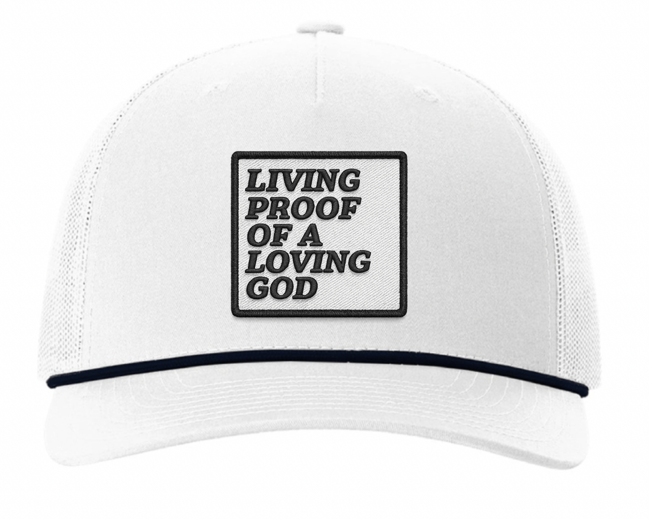 "Living Proof of a Loving God" Embroidery Effect UV Printed Patches - LoneStar Adhesive
