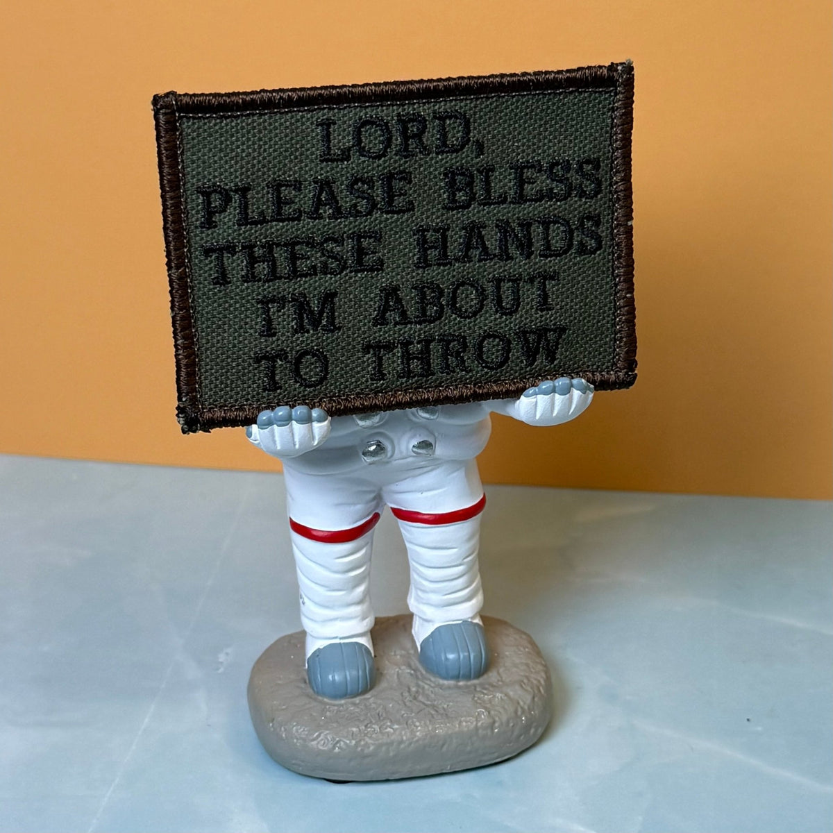 Lord, Bless These Hands I'm About To Throw Embroidered Morale Patch – 2x3" - #LoneStar Adhesive#