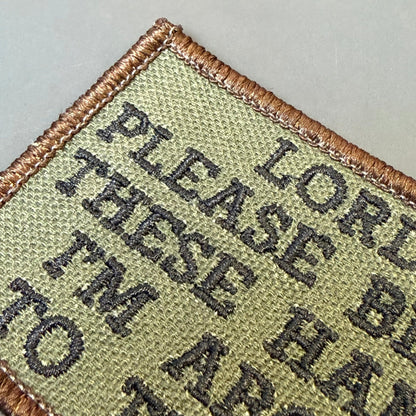 Lord, Bless These Hands I'm About To Throw Embroidered Morale Patch – 2x3" - #LoneStar Adhesive#