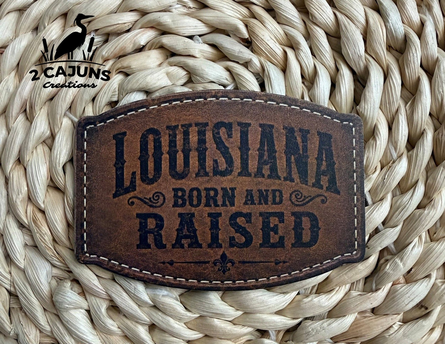 Louisiana Born and Raised UV Printed Hat Patch - LoneStar Adhesive