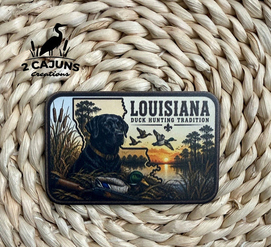 Louisiana Duck Hunting Hat Patch - LoneStar Adhesive