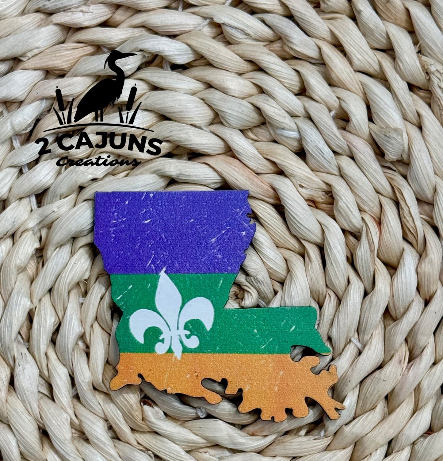 Louisiana Mardi Gras UV Printed Hat Patch - LoneStar Adhesive