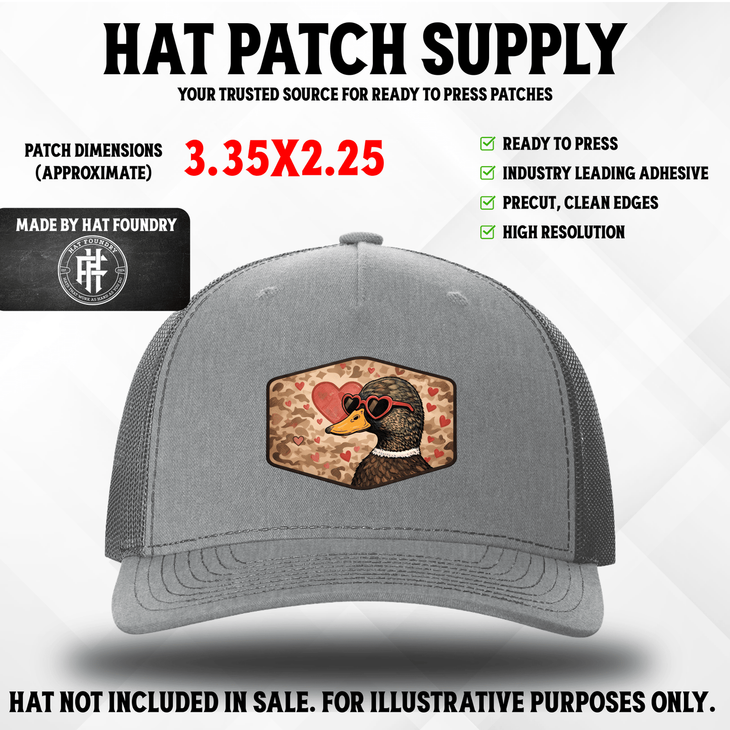 Love Duck UV Printed Hat Patch - LoneStar Adhesive