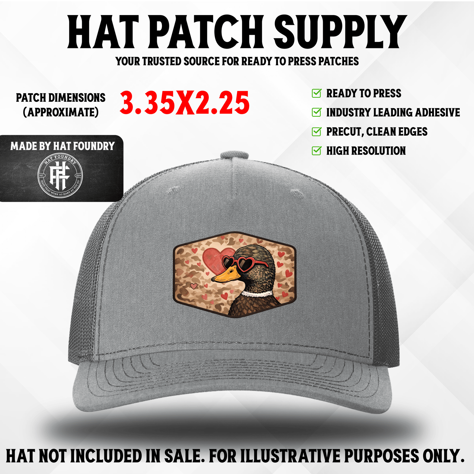 Love Duck UV Printed Hat Patch - LoneStar Adhesive