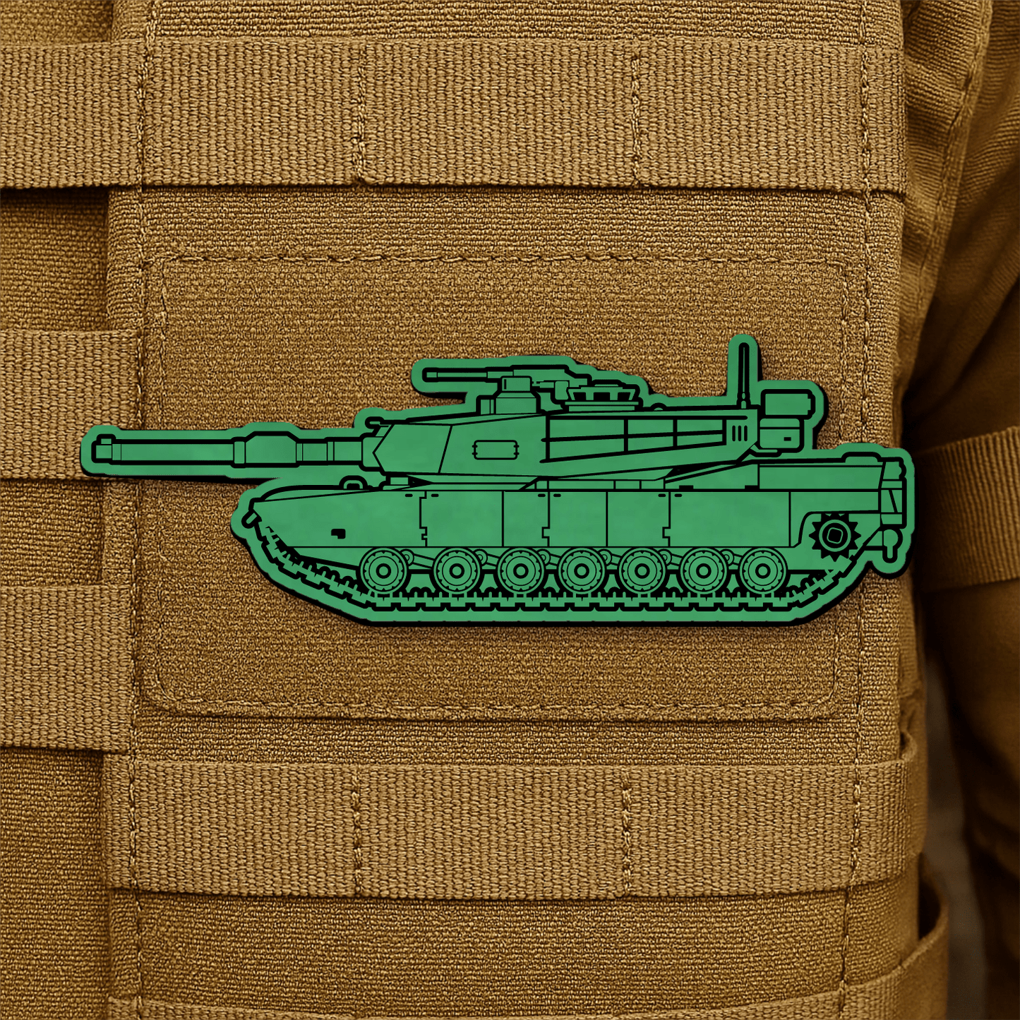 M1 Abrams Main Battle Tank Engraved Morale Patch – 1.4” x 4” Hook & Loop Tactical Patch | Made in USA - LoneStar Adhesive