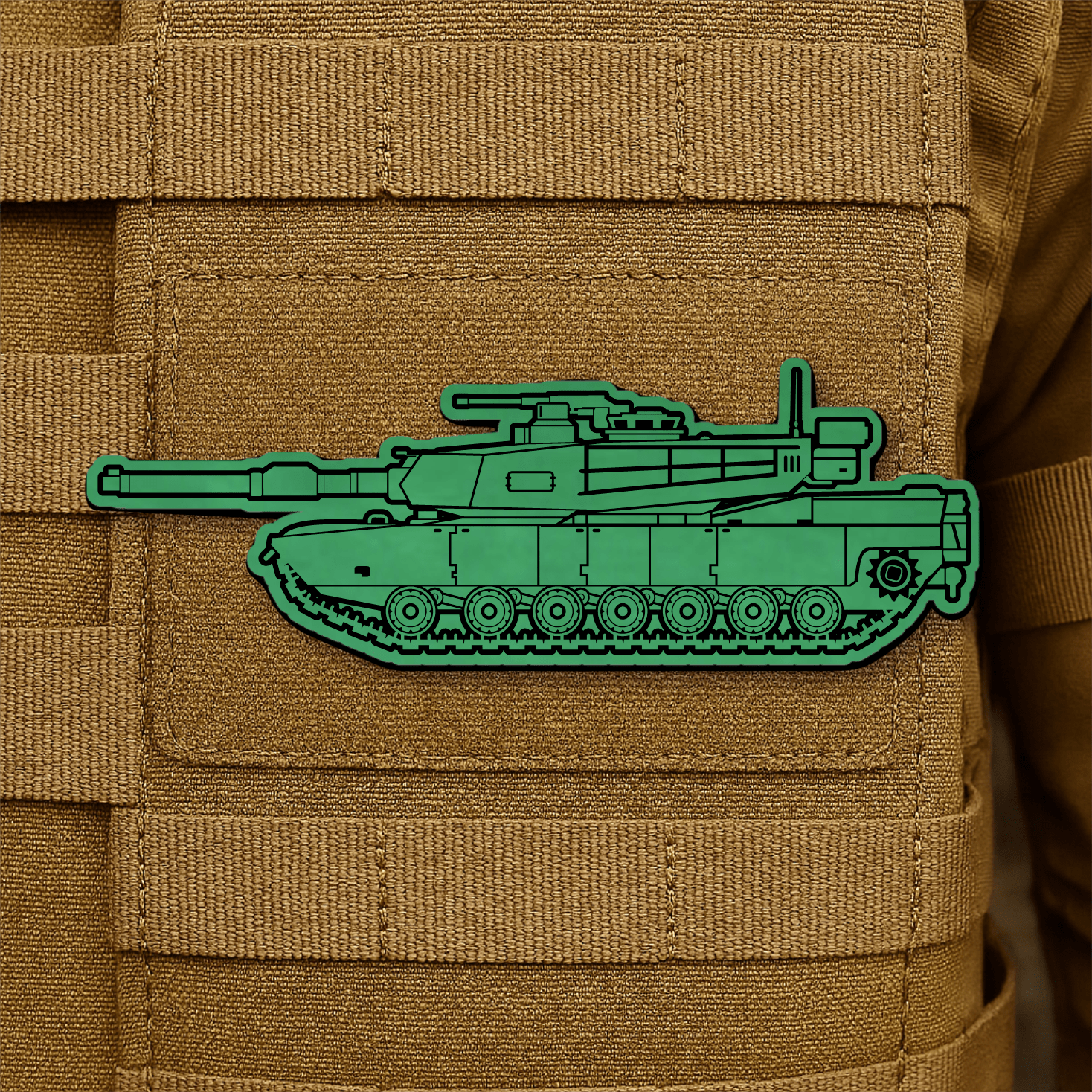 M1 Abrams Main Battle Tank Engraved Morale Patch – 1.4” x 4” Hook & Loop Tactical Patch | Made in USA - LoneStar Adhesive
