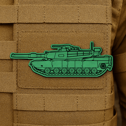 M1 Abrams Main Battle Tank Engraved Morale Patch – 1.4” x 4” Hook & Loop Tactical Patch | Made in USA - LoneStar Adhesive
