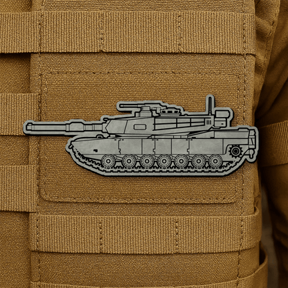 M1 Abrams Main Battle Tank Engraved Morale Patch – 1.4” x 4” Hook & Loop Tactical Patch | Made in USA - LoneStar Adhesive